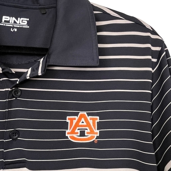 Ping Auburn University Navy Striped Polo Size Large - Picture 4 of 12
